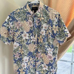BLACK & BROWN Hawaiian-style button down me